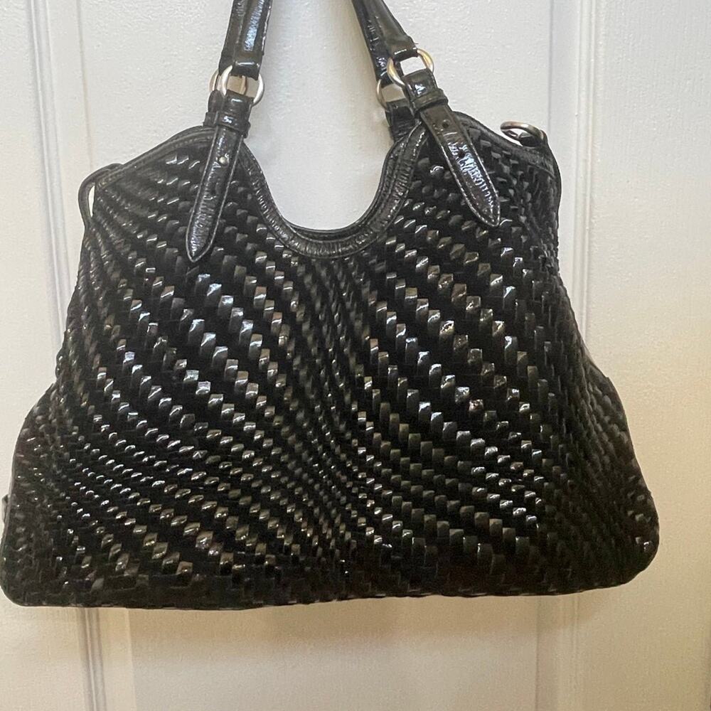 Cole Haan Genevieve large bag black weaved leather